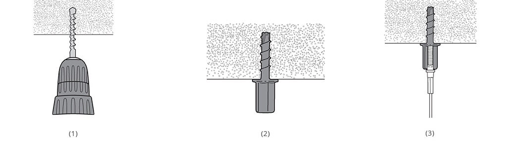 Stud Cracked Concrete Screw Install